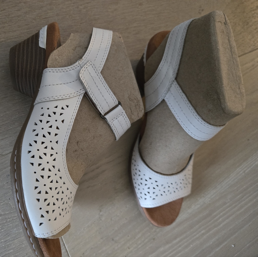 White Perforated Women's Sandals